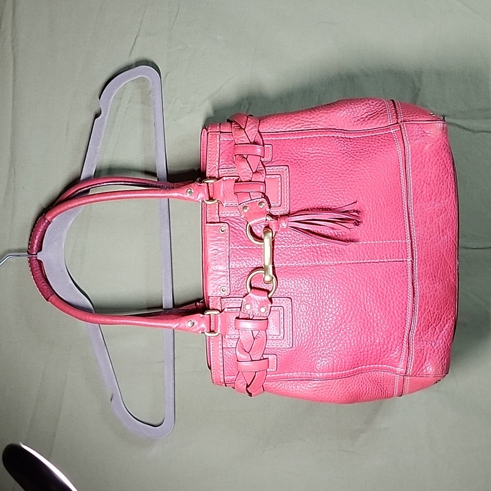 COACH LARGE CORAL HAMPTON'S PEBBLED BRAIDED LEATHER#J0693-10530